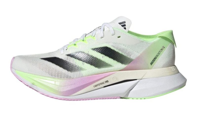 adidas adizero boston 12 women s cloud white or green spark shoes irun singapore 1