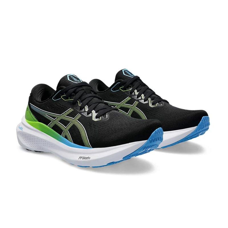 asics gel kayano 30 men s black or electric lime shoes irun singapore 2