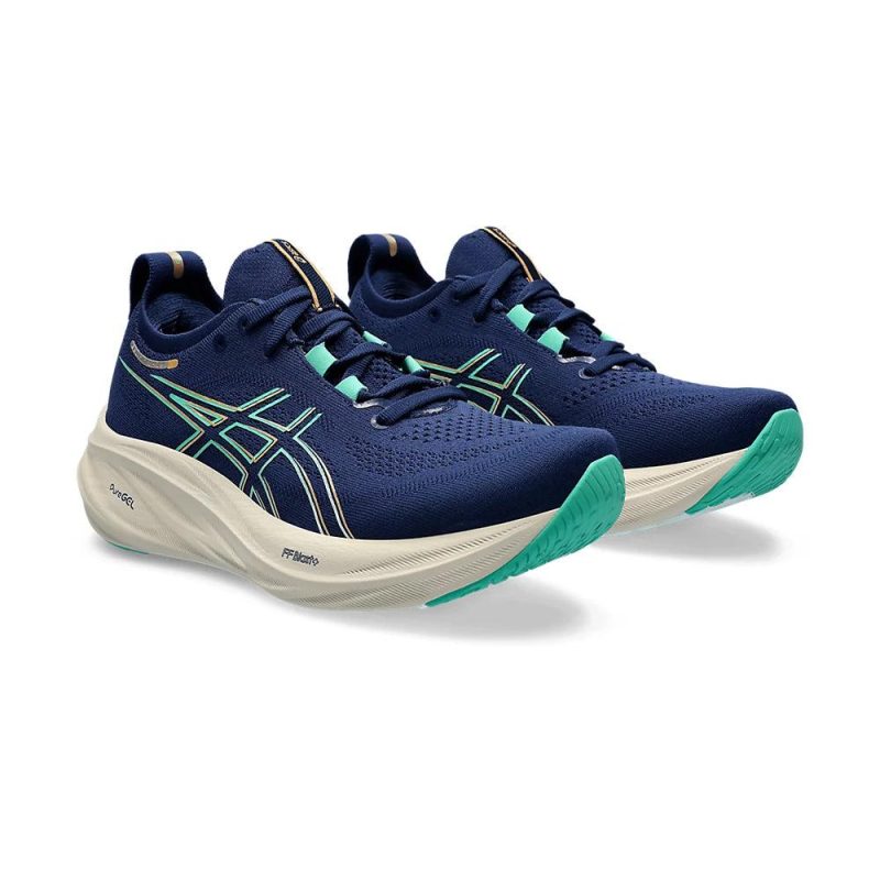 asics gel nimbus 26 women s blue expanse or aurora green shoes irun singapore 2